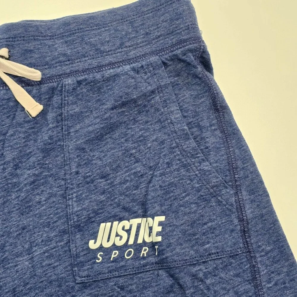 Justice Sport ✦ Girls Heathered Navy Blue Drawstring Shorts ✦ Active 14/16